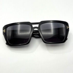 Tom Ford Sunglasses Redford TF1153 01A Shiny Black Pilot Frame Gray Lens 56mm